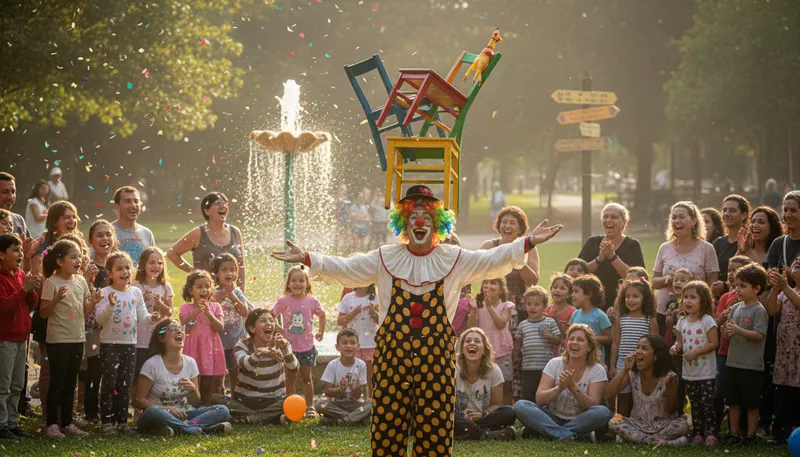 Illustration of clown: a foolish person who entertains