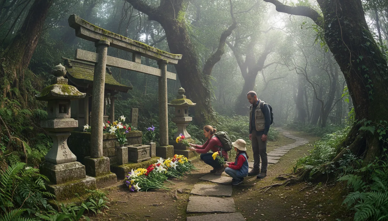 shrineのイラスト：a holy place dedicated to a sacred person or god