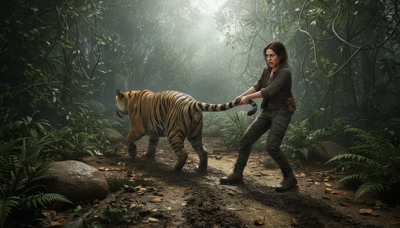 Ilustrasi have the tiger by the tail: to be in a difficult situation