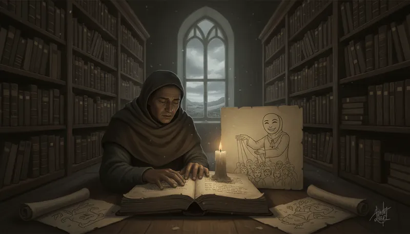 Illustration of antichrist: A figure opposing Christ in Christian beliefs.