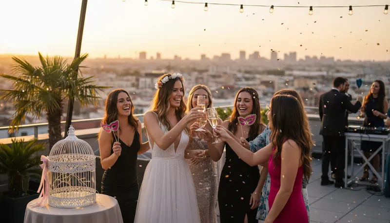 Illustration of bachelorette: A woman who is unmarried.