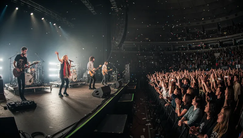 Illustration of in concert: working together towards a common goal