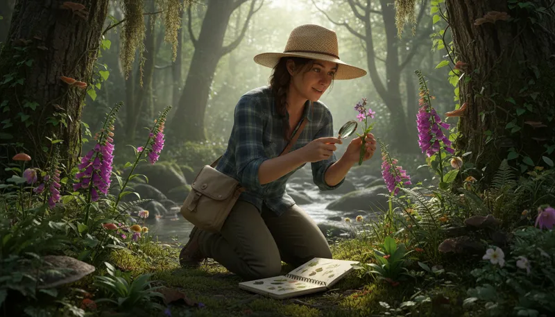Illustration of botany: The study of plants and their processes.