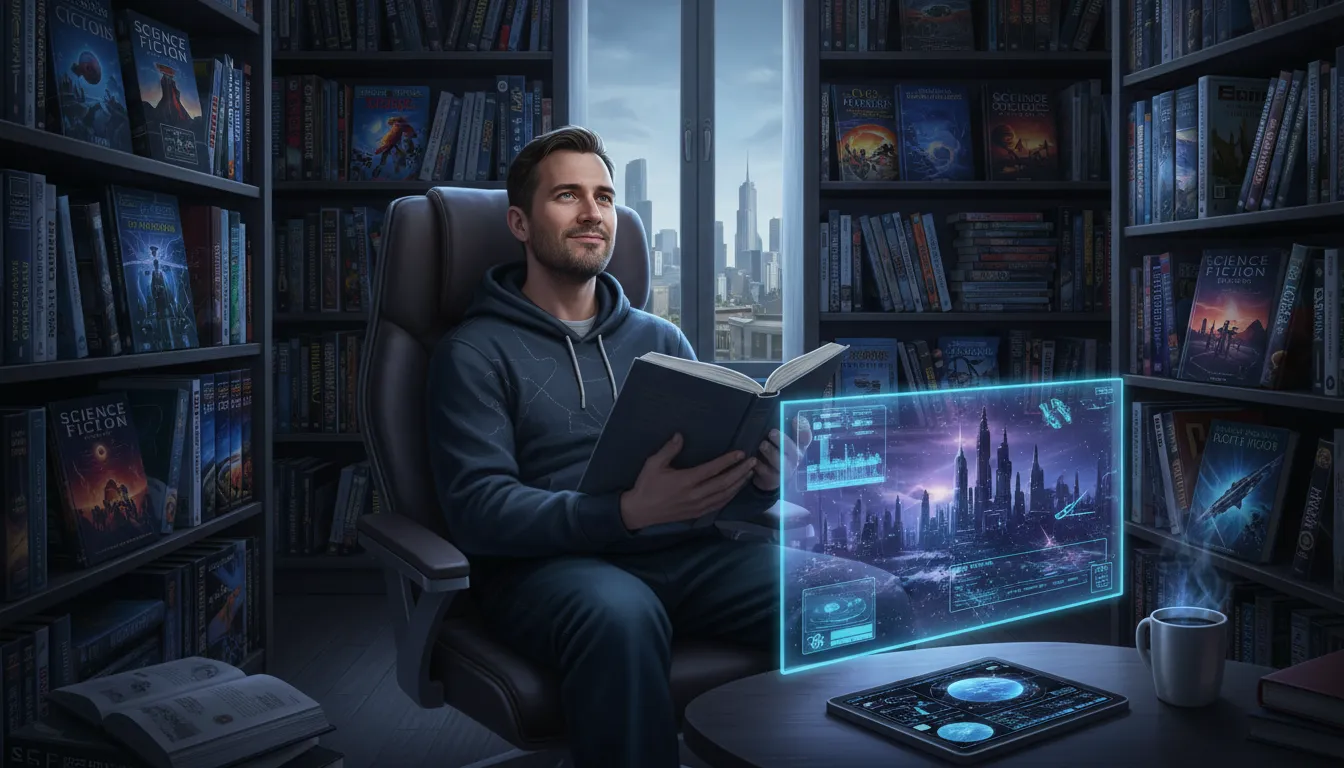 Иллюстрация fans are slans: science fiction fans are superior to others