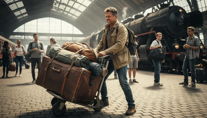 Illustration of baggage: Luggage or bags for travel.