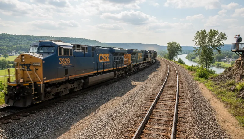 Illustration of csx: Railroad operating company in the USA.