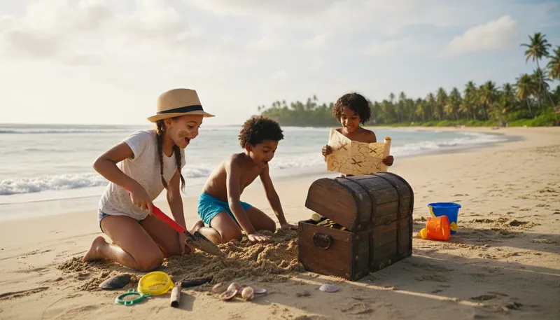 Illustration of buried treasure: Valuable items hidden underground.
