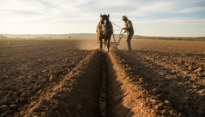 Illustration of furrow: a long, narrow groove.