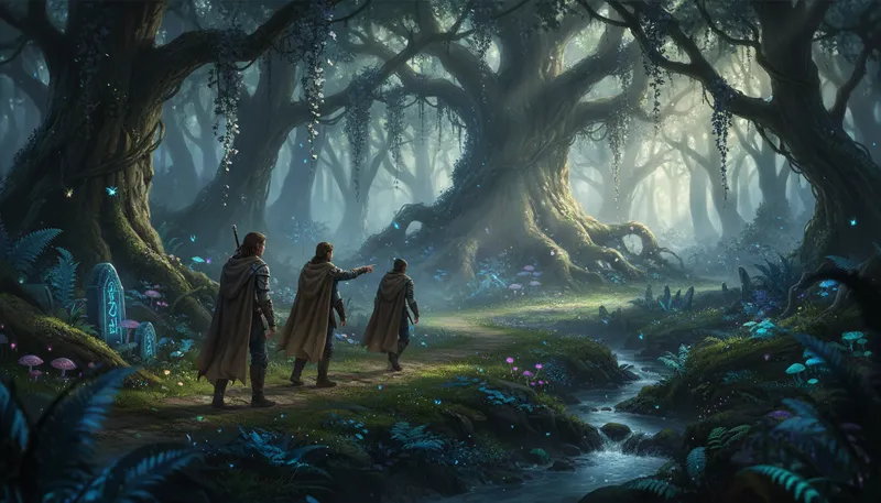 Illustration of arden: a forest often depicted in literature