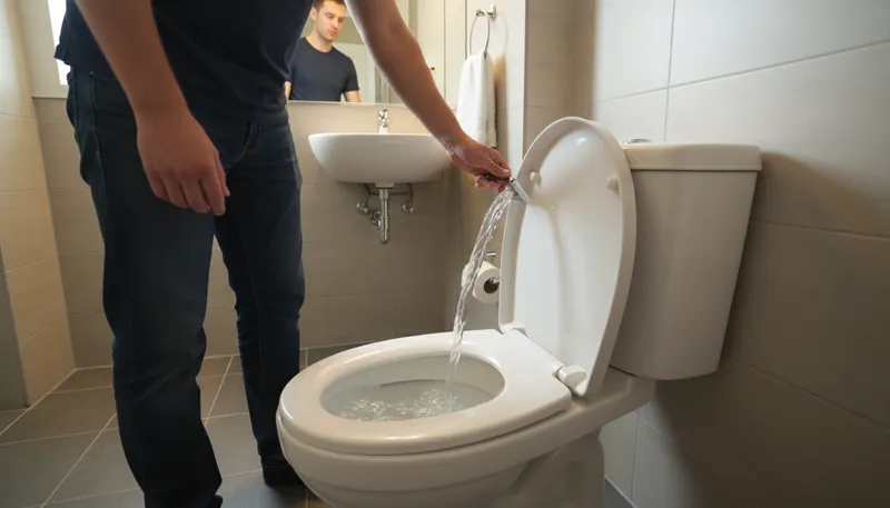 Illustration of flush: to clean with water