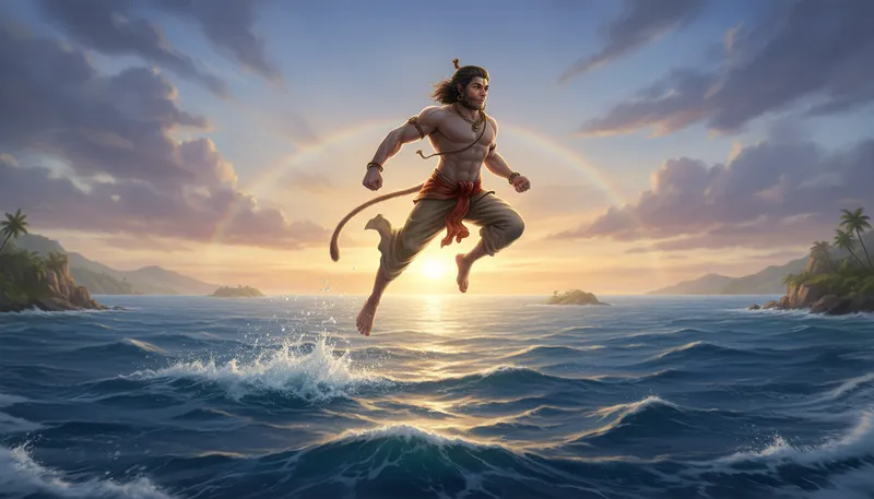 Illustration of hanuman: A monkey god in Hindu mythology.