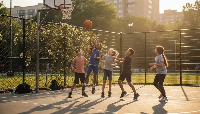 Illustration of basketball: Team sport played with a round ball and hoop.