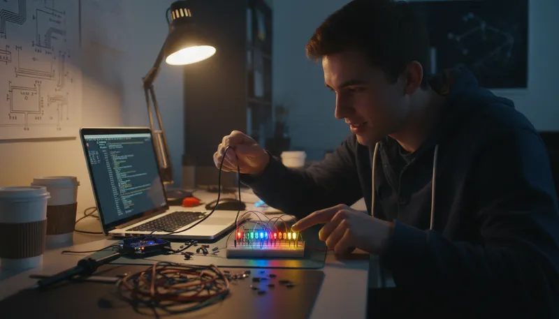 Illustration of arduino: A small computer used for building electronics.