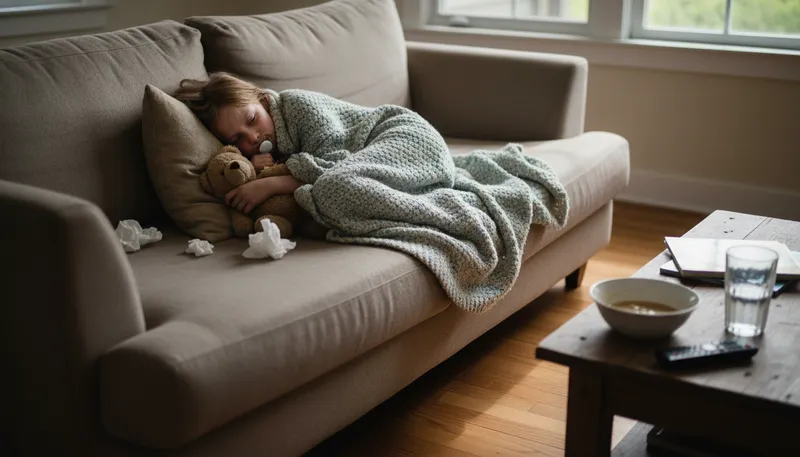 Illustration of sickly: Looking or feeling ill or weak.