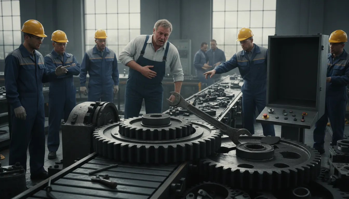 Illustrazione di throw a wrench in the gears: Cause a problem that stops progress.