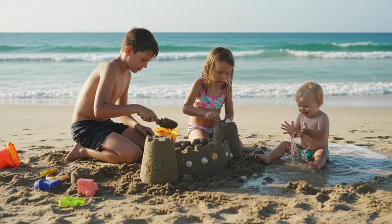 Illustration of sand: Small grains found on beaches and deserts.