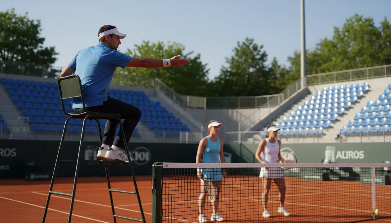Illustrazione di ad out: a tennis score favoring the receiving player