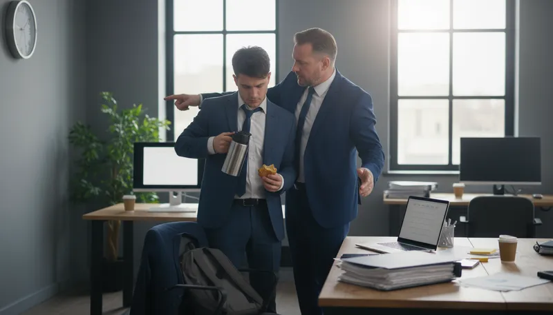Illustration of dress down: To reprimand someone sharply.