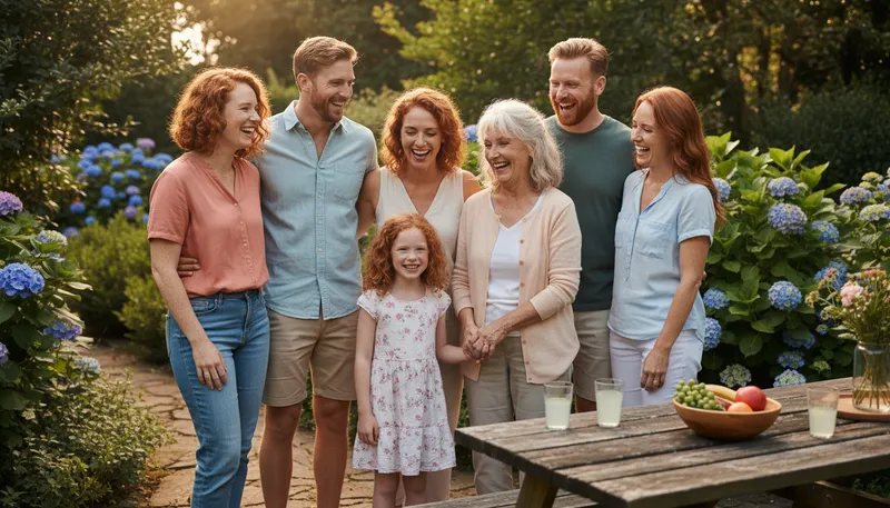 Illustration of hereditary: Passed down through family genes.