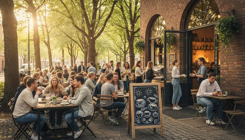 Illustration of place to be: the most popular or enjoyable location