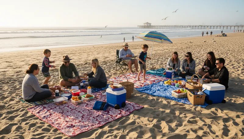 Illustration of oceanside: A coastal city in California, known for beaches.