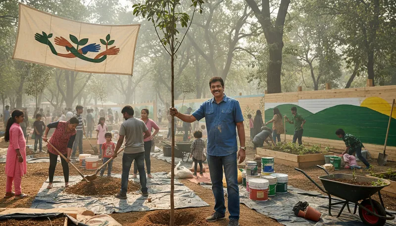 Illustration of vikas: A common Indian name meaning development or progress.