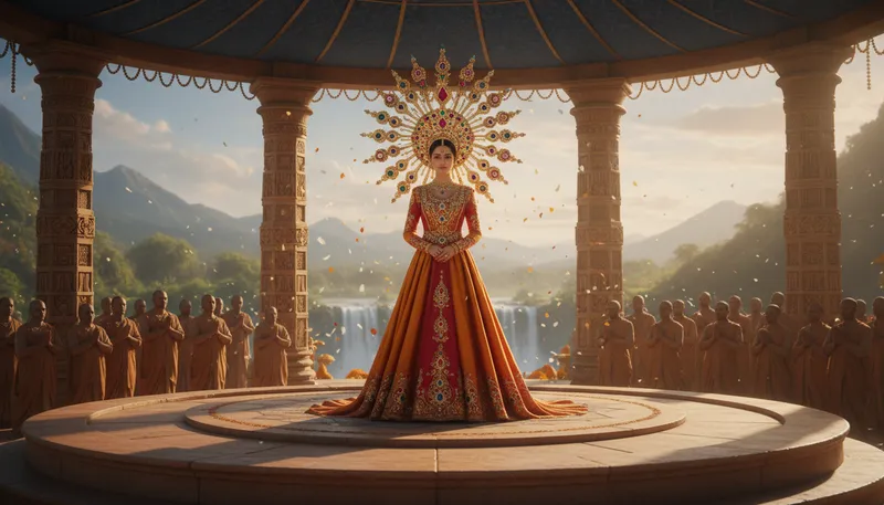 Illustration of rani: A queen or female ruler in India.