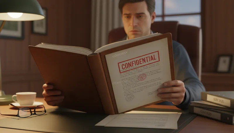 Illustration of confidential: Intended to be kept secret.