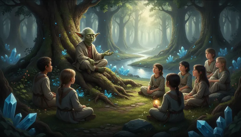 Illustration of yoda: A wise character from Star Wars.
