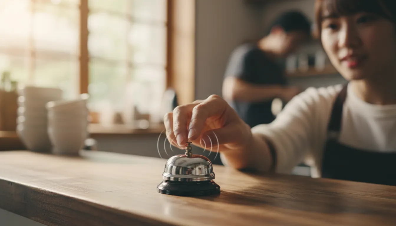 Ilustración de ting: A light, clear ringing sound.
