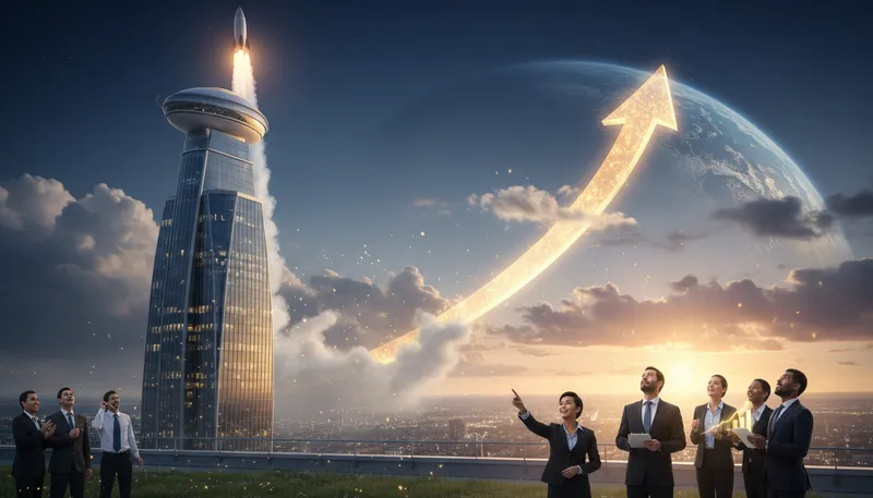 Illustration of stratosphere: very high level, especially in success