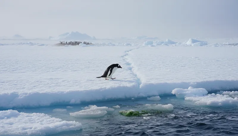 Illustration of penguin: A flightless bird living mostly in cold regions.