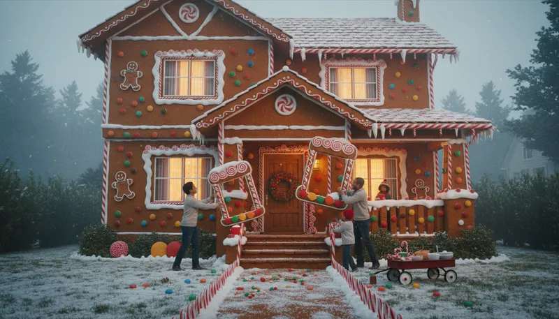 Illustration of gingerbread up: To decorate or enhance something.