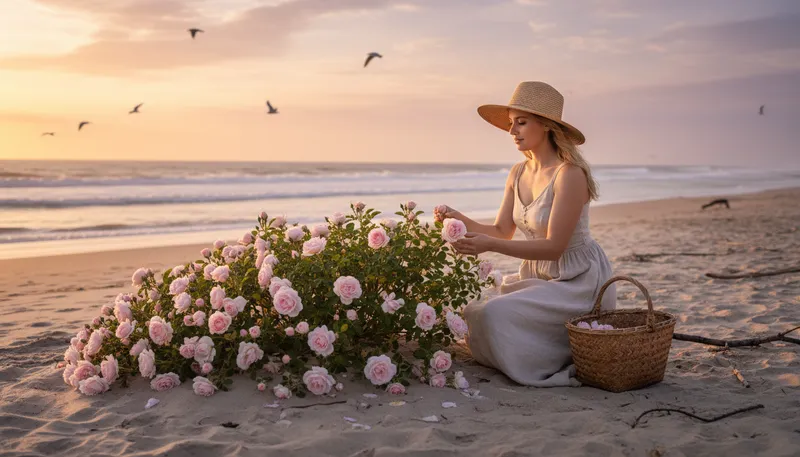 Illustration of gather rosebuds: Enjoy life’s pleasures while you can.