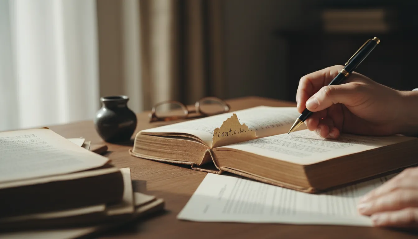 Иллюстрация cont: Short for 'continued'; often used in writing.