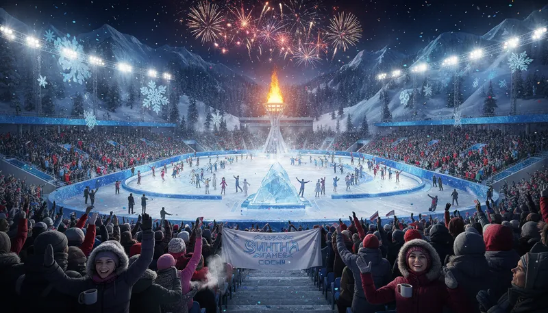 Illustration of sochi: A city in Russia known for hosting events.