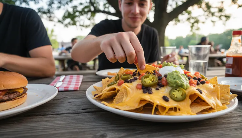 Illustration of want someone's nachos: Desire to have another's food, especially nachos.