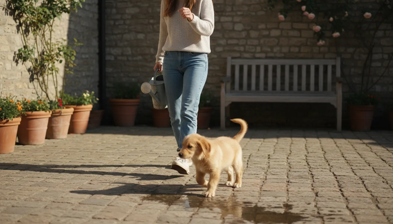 Illustration von at someone's heels: Close behind someone; following closely.