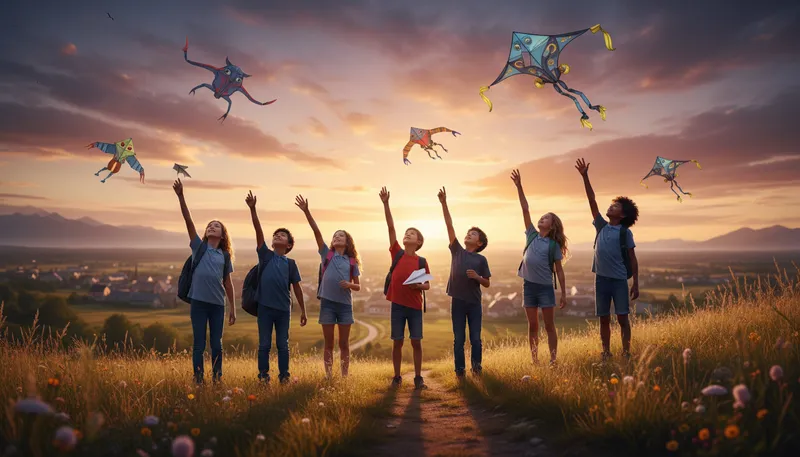 Illustration of reach for the sky: To set high goals or ambitions.