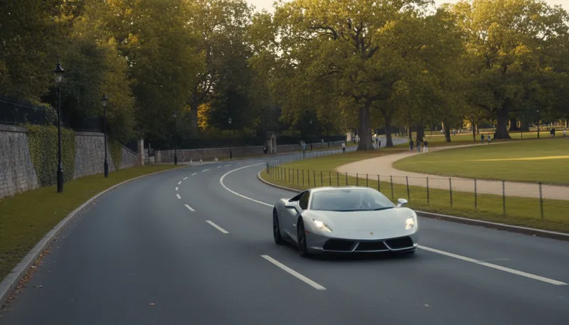Illustration of lane: A narrow path for vehicles or pedestrians.