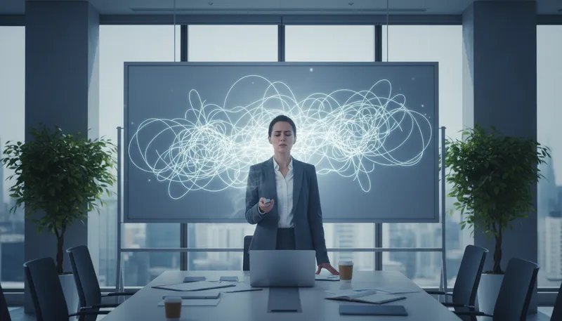 Illustration of clear one's lines: Remove confusion or obstacles in communication.