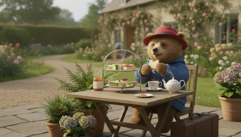 Illustration of paddington: A district in London, known for its station.