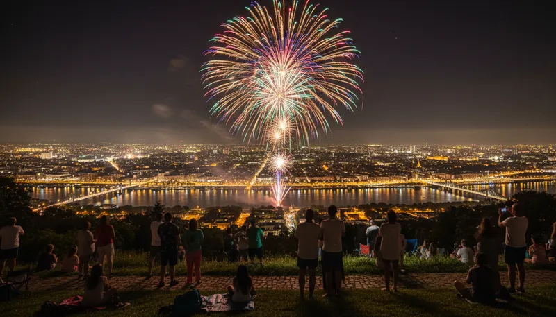 Illustration of firework: a display of fireworks