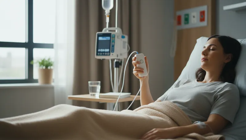 Illustration of pca: patient-controlled analgesia device