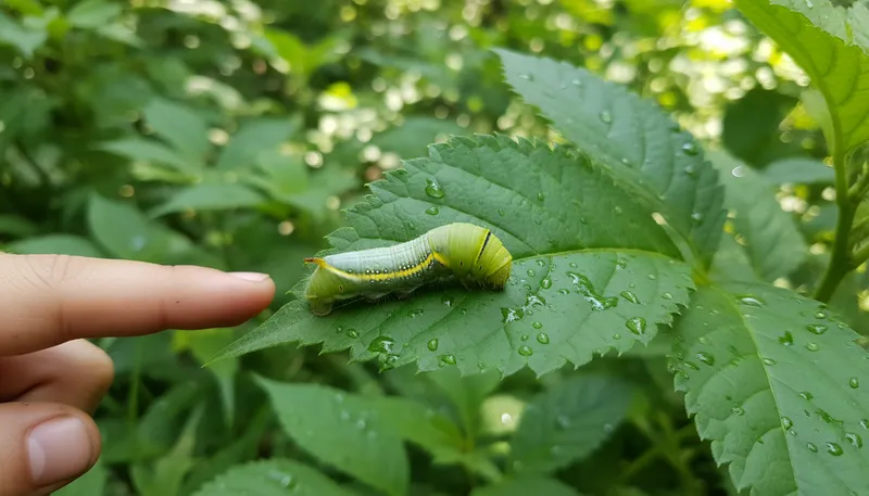 Illustration of caterpillar: The larval stage of a butterfly or moth.