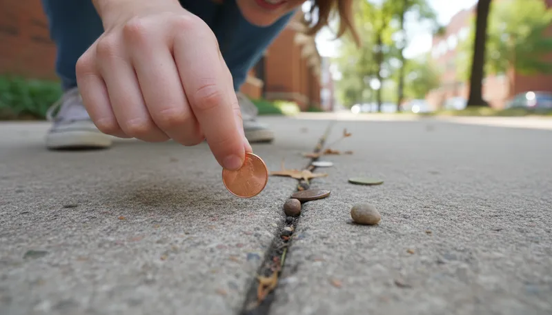 Illustration of penny: A small unit of currency worth one cent.