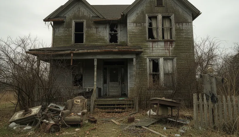 Illustration of squalor: A state of extreme dirt and filth.