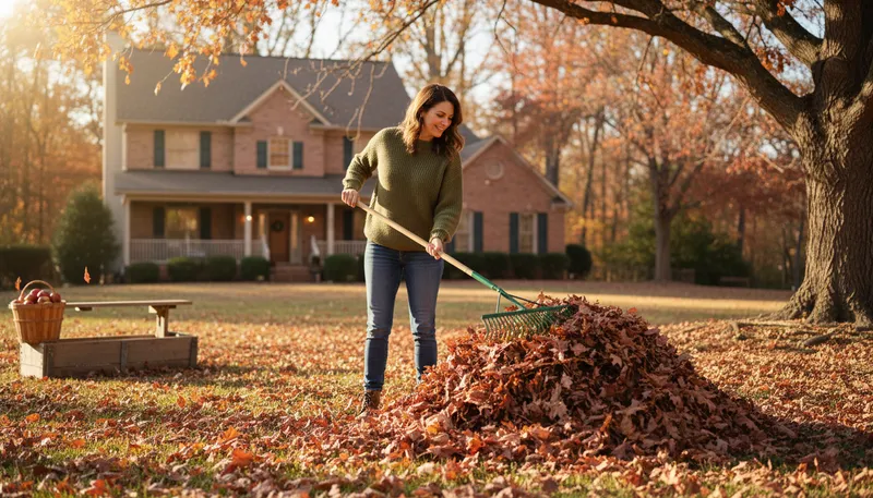 Illustration of rake: A tool for gathering leaves.