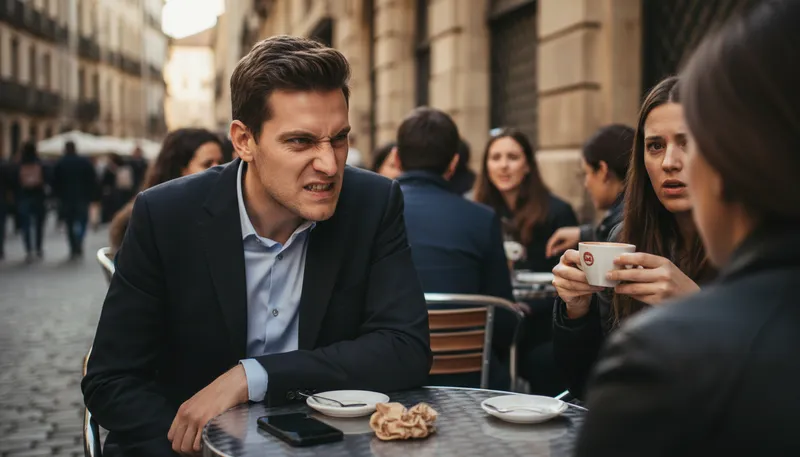 Illustration of sneer: A facial expression showing contempt or disdain.