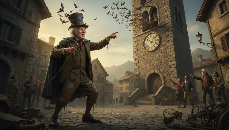 Illustration of have bats in one's belfry: be slightly crazy or eccentric.
